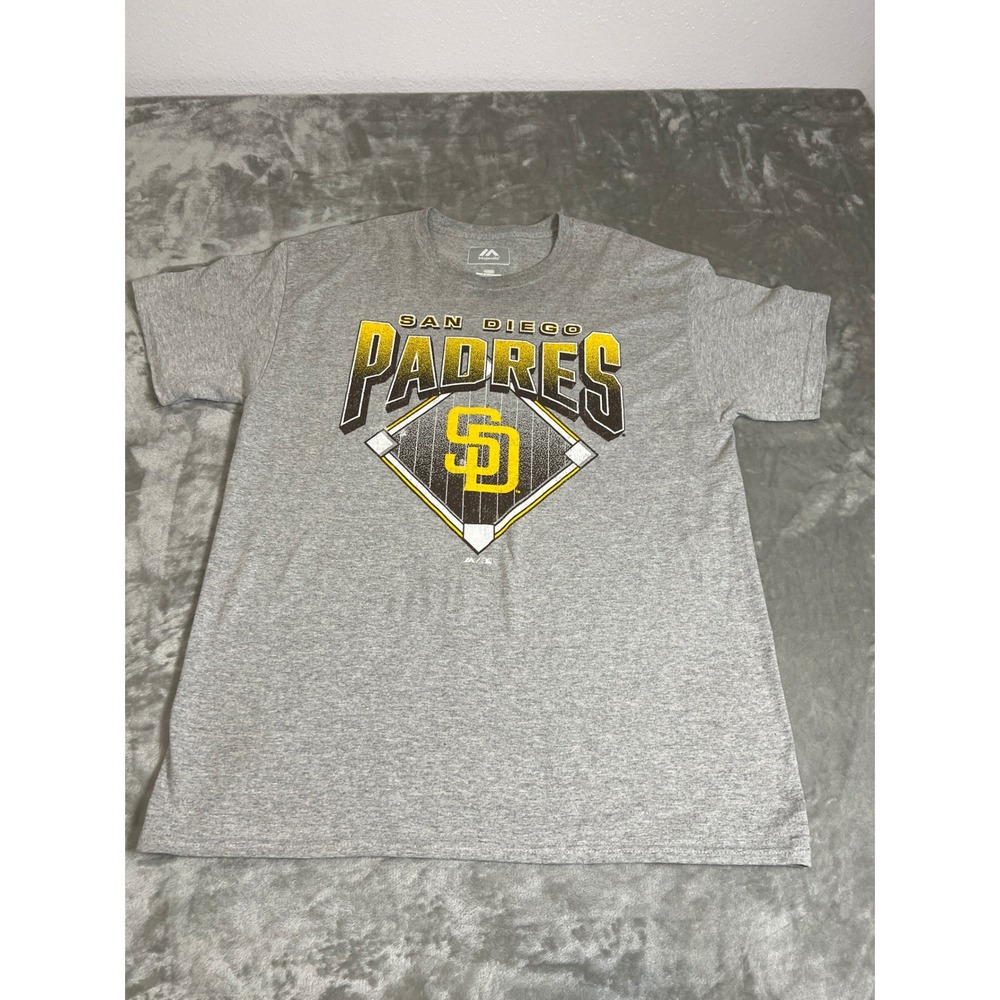 San Diego Padres Logo MLB Graphic T-Shirt Mens Large Gray Baseball - Picture 2 of 8